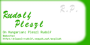 rudolf pleszl business card